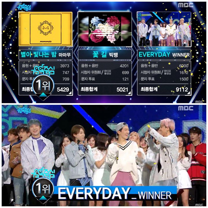 WINNER “Everyday” ôm cúp trên MBC Music Core trước MAMAMOO và BIGBANG