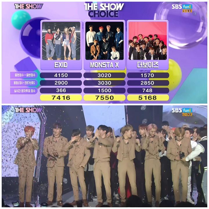 MONSTA X thắng c&uacute;p The Show h&ocirc;m nay trước EXID v&agrave; THE BOYZ