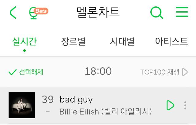 Ca khúc “Bad Guy” của Billie Eilish lọt Top 100 Melon