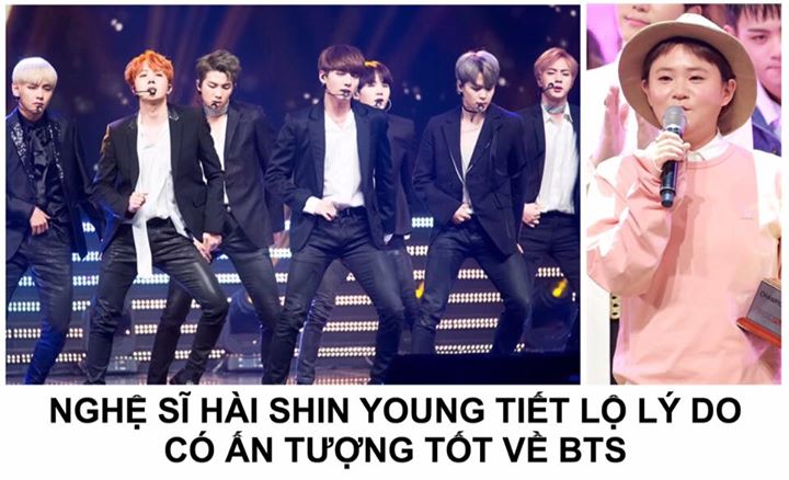 Trên chương trình radio ’Kim Shin Young’s Noon Song of Hope’ ngày 23/7, khi nói về việc BTS hát lại ca khúc ’Come Back Home’ của Seo Taiji, cô nói: ”BTS thành công như vậy cũng có lý do cả, họ vẫn như thủa ban đầu. Các chàng trai đã đến chào hỏi tôi, và l