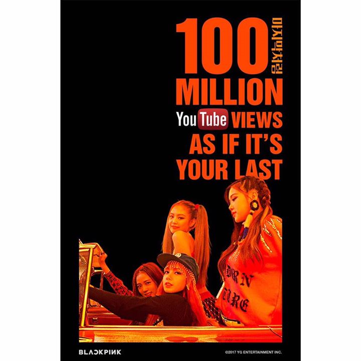 Vào đúng kỉ niệm 1 năm debut, "As If It's Your Last" của BLACKPINK trở thành MV K-Pop đạt được 100 triệu views nhanh nhất chỉ sau 46 ngày. Phá kỉ lục 71 ngày trước đó của TWICE "TT". 