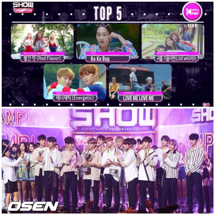 WANNA ONE đã giành #ENERGETIC7thWin trên Show Champion hôm nay trước RED VELVET, EXO, GFRIEND và WINNER 