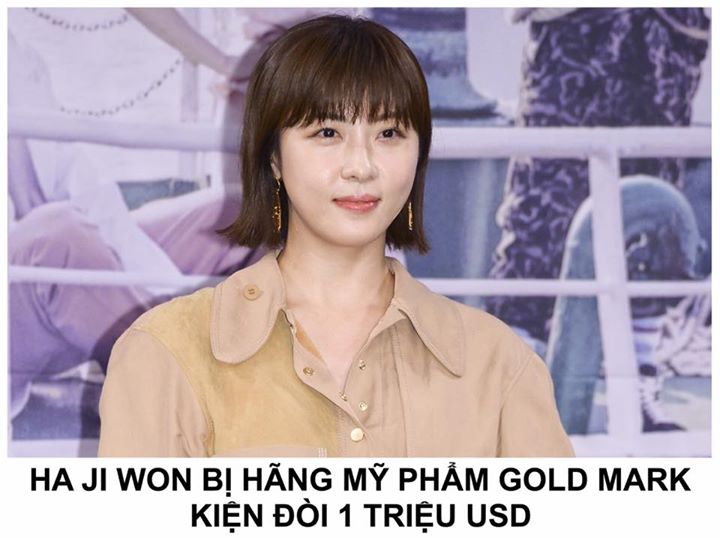 Vào ngày 29/8, hãng phân phối mĩ phẩm Gold Mark nổi tiếng với nhãn hiệu chăm sóc da và trang điểm J.One Cosmetics, đã đưa ra thông báo chính thức rằng họ đã điền đơn kiện chống lại Ha Ji Won: "Chúng tôi đã nộp đơn lên tòa án quận Seoul ngày hôm nay nhằm đ