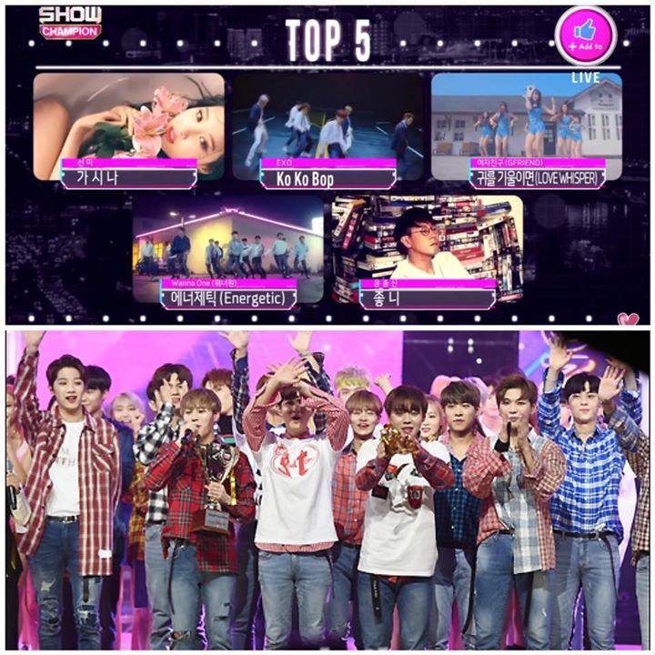 WANNA ONE đã giành Triple Crown đầu tiên trên Show Champion hôm nay trước Sunmi, EXO, GFRIEND và Yoon Jong Shin