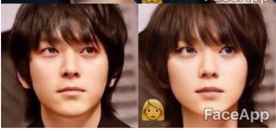 Daum Cafe:  Dùng tính năng tráo giới tính  của FaceApp trên hình của người nổi tiếng