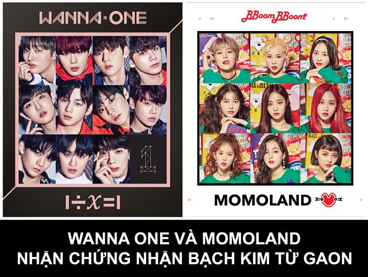 Gaon trao chứng nhận Bạch Kim Kép cho mini album “1÷x=1 (Undivided)” của WANNA ONE nhờ bán được trên 500 nghìn bản. 