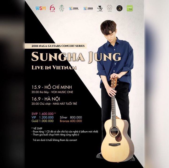 “Thần đồng guitar Hàn Quốc” Sungha Jung sẽ trở lại Việt Nam với hai buổi solo concert vào ngày 15/9 và 16/9, được tổ chức ở cả Nhà hát Tuổi Trẻ Hà Nội và Nhà hát VOH Music One Thành phố Hồ Chí Minh