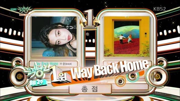 Shaun thắng IU và Zico, giành chiếc cúp đầu tiên cho “Way Back Home” trên Music Bank