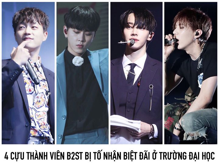 Trước đây dư luận Hàn Quốc từng nghi ngờ việc Doojoon, Junhyung, Gikwang và Hyunseung nhận được học bổng toàn phần 4 năm và tốt nghiệp Đại học Dongshin. Mới đây vào ngày 12/08, đài SBS đưa tin các thành viên này có thể còn nhận được những đãi ngộ đặc biệt