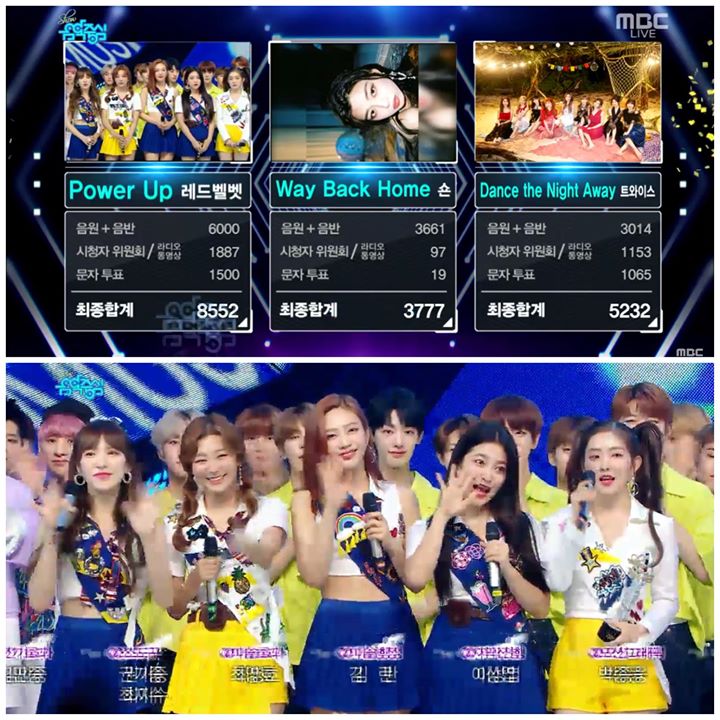 RED VELVET thắng TWICE và SHAUN trên Music Core