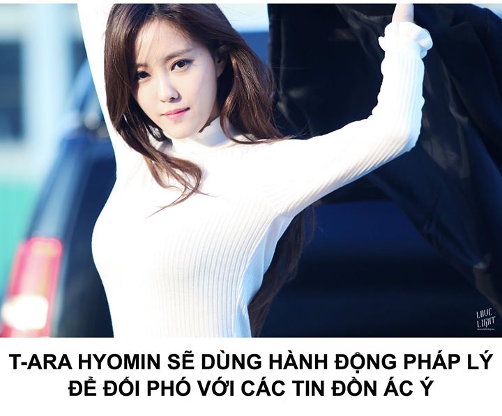 Sublime Artist Agency đang tích cực nhờ các fan thu thập bằng chứng để những người có hành động phỉ báng, bôi nhọ danh dự, công kích cá nhân, đăng tải và lan truyền những thông tin sai sự thật hay bình luận ác ý về Hyomin phải chịu trách nhiệm trước pháp 