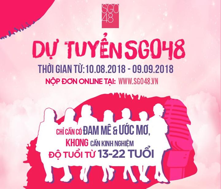 SGO48 - nhóm nhạc chị em phiên bản Việt Nam của AKB48 thông báo tuyển thành viên thế hệ đầu tiên