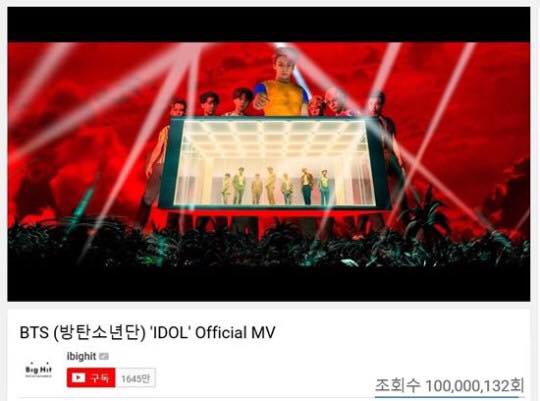 Bài báo: BTS - IDOL đạt mốc 100 triệu lượt xem “kỷ lục nhanh nhất trong các nhóm nhạc Hàn Quốc”