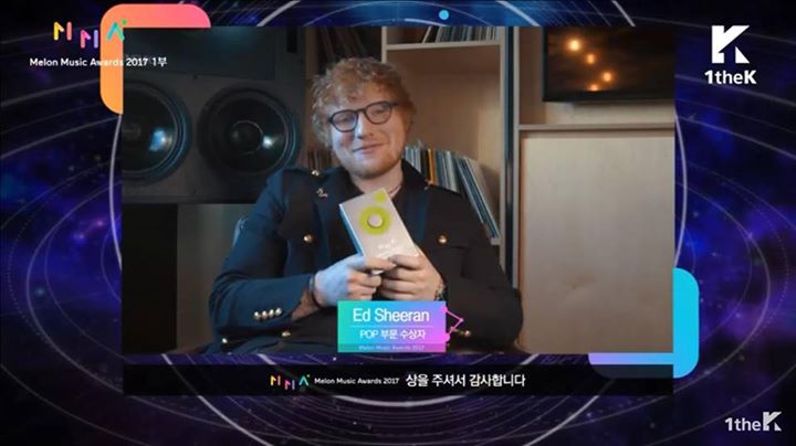 Ed Sheeran thắng giải Best Pop Song tại Melon Music Awards 2017 với bản hit “Shape of You”