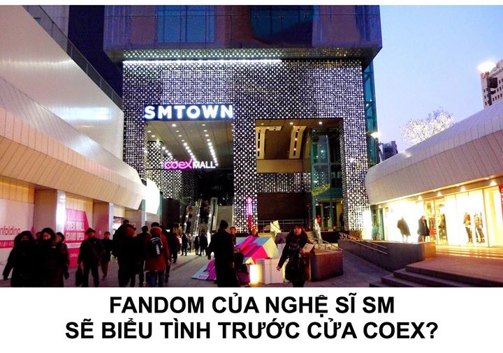 Sáng nay nhiều tờ báo Hàn Quốc đưa tin liên hiệp fan của các nghệ sĩ SM Entertainment (gồm E.L.F, Sone, Shawol, MeU, EXO-L...) sẽ tổ chức một buổi biểu tình im lặng trước trụ sở SM COEX Artium. Cuộc biểu tình sẽ diễn ra từ 2 giờ chiều đến 4 giờ chiều ngày