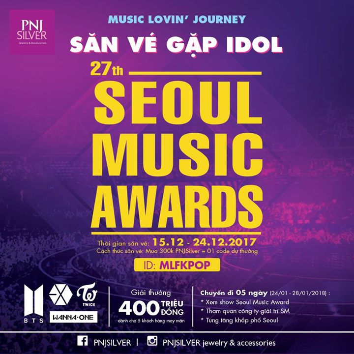 TIẾP TỤC TH&Ecirc;M CƠ HỘI GẶP RỪNG SAO HOT NHẤT H&Agrave;N QUỐC HIỆN NAY TẠI SEOUL MUSIC AWARDS!