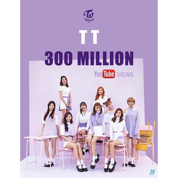 TWICE là nhóm nữ K-Pop đầu tiên có MV cán mốc 300 triệu views và cũng là nhanh nhất sau 13 tháng 28 ngày phát hành “TT” 