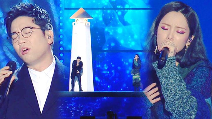 Lee Juck và Heize hoà giọng trên sân khấu ballad “Snail” tại SBS Gayo Daejun