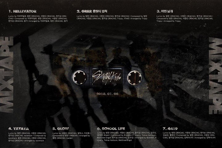 Stray Kids sẽ ph&aacute;t h&agrave;nh pre-debut album &ldquo;MIXTAPE&rdquo; gồm 7 b&agrave;i h&aacute;t đ&atilde; ra mắt trong show l&agrave; Hellevator, GRRR, Young Wings, YAYAYA, GLOW, SCHOOL LIFE v&agrave; 4419 được s&aacute;ng t&aacute;c bởi 3RACHA (gồm c&aacute;c th&agrave;nh vi&ecirc;n Bang Chan, Changbin v&agrave; Jisung) v&agrave;o ng&agrave;y 8/1/2018.