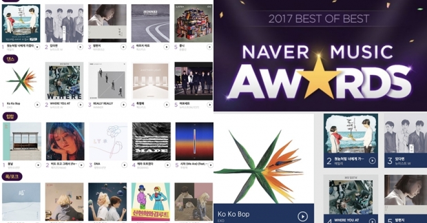 Naver Music Awards 2017 công bố những ca khúc và nghệ sĩ được yêu thích nhất năm