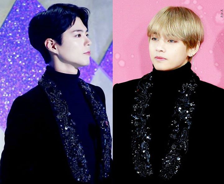 [Pann] Park Bogum v&agrave; V mặc quần &aacute;o giống nhau c&aacute;c mẹ ơi!