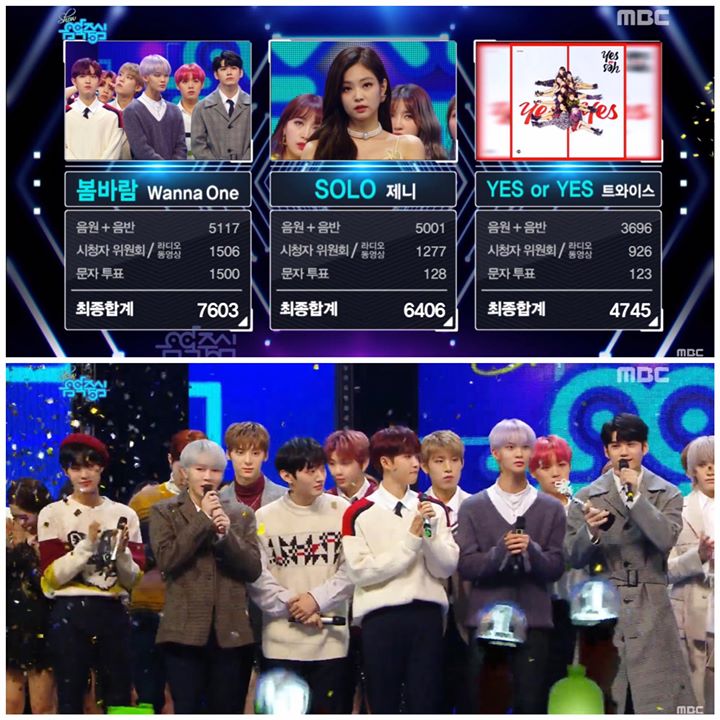 Wanna One thắng BLACKPINK Jennie và TWICE trên show âm nhạc Music Core 