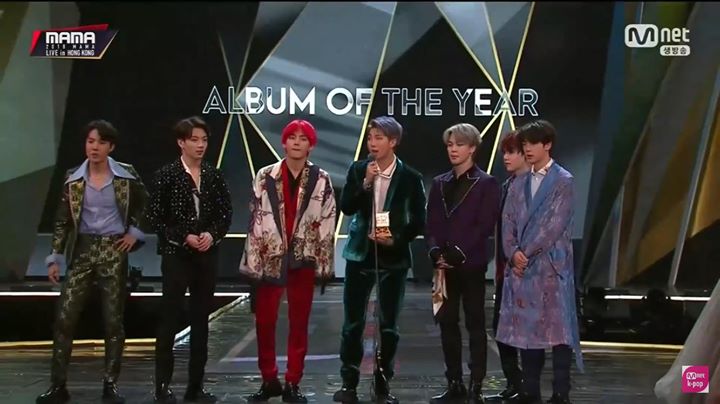 BTS thắng Daesang Album of the Year của #MAMA2018 cho “Love Yourself 轉 Tear”