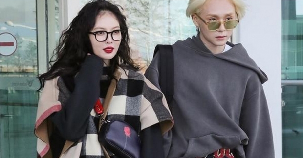 Tay trong tay cùng xuất ngoại: HyunA hết sức phong cách, E'Dawn diện style không kéo khóa quần khó hiểu!