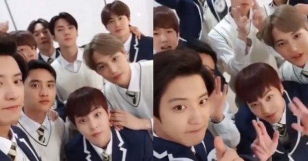 EXO khoe video mặc đồng phục đáng yêu ghi hình "Knowing Brothers"