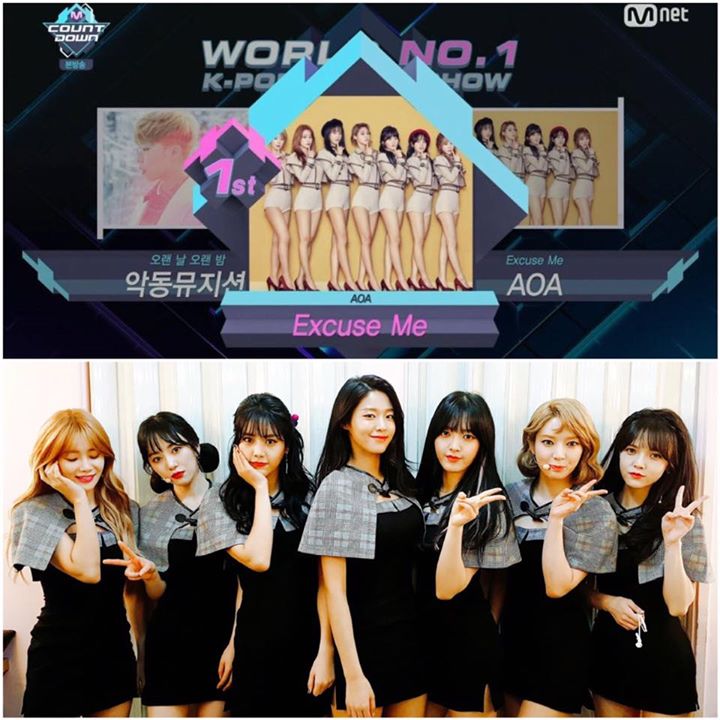 Mnet thông báo AOA đã giành chiến thắng trên M! Countdown tuần này trước "Last Goodbye" của AKMU