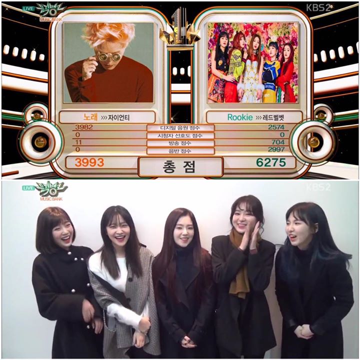 KBS thông báo Red Velvet đã giành cúp trên Music Bank hôm hay trước "The Song" của Zion.T