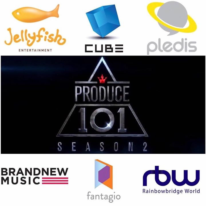 Cube, Pledis, Jellyfish, Brand New Music, Fantagio và RBW Entertainment xác nhận gửi trainee tham gia "Produce 101" mùa 2, phiên bản nam cùng các công ty khác. Bắt đầu ghi hình từ ngày 26/2.