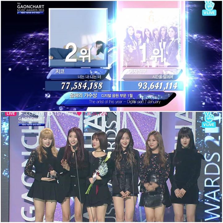 #6thGaonChartAward: Giải Digital tháng 1 thuộc về ca khúc "Rough" của G-Friend