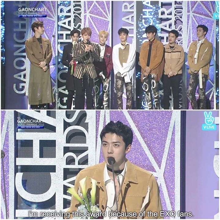 EXO và Sehun nhận giải Artist Fan Choice dành cho Nhóm và Cá nhân tại #6thGaonChartAwards