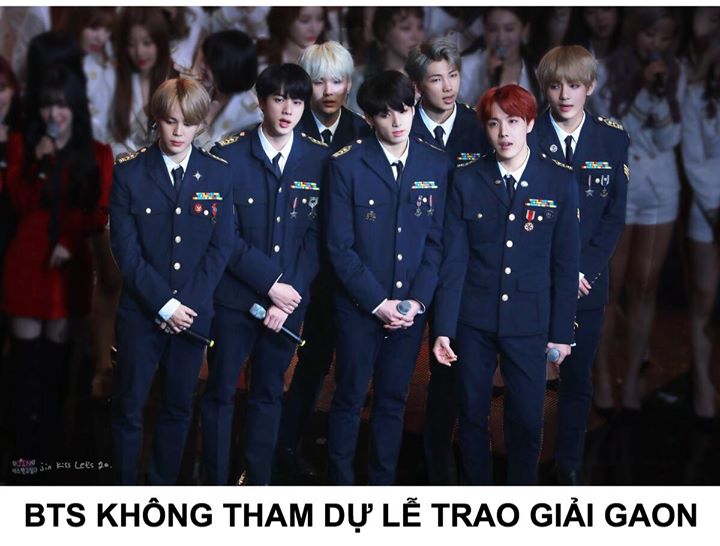 Nhóm sẽ vắng mặt tại Gaon Chart Music Awards lần thứ 7 diễn ra vào ngày 14/2 ở sân vận động Jamsil do vướng lịch trình.