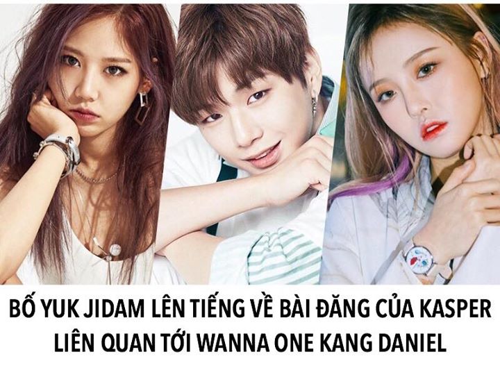 Do Yuk Jidam hiện kh&ocirc;ng trực thuộc c&ocirc;ng ty n&agrave;o, bố nữ rapper đ&atilde; thay mặt con g&aacute;i phản hồi về b&agrave;i đăng của Kasper m&agrave; trong đ&oacute; m&ocirc; tả rằng Yuk Jidam v&agrave; Wanna One Kang Daniel từng &ldquo;giữ li&ecirc;n lạc v&igrave; c&oacute; hứng th&uacute; với nhau&rdquo; v&agrave; &ldquo;kết th&uacute;c trong kh&ocirc;ng kh&iacute; tốt đẹp&rdquo;. &Ocirc;