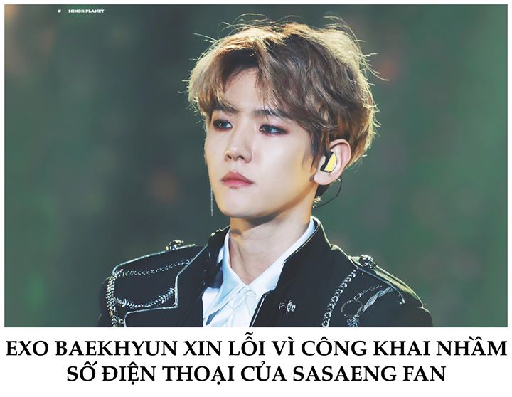 Trong buổi livestream trên Instagram ngày 14/2, EXO Baekhyun đã công khai số điện thoại của một người không nổi tiếng mà anh chàng cho rằng đó là một saesang fan. Tuy nhiên, có vẻ như nam idol đã mắc sai lầm và đọc sai số điện thoại, bởi vì chủ nhân của s