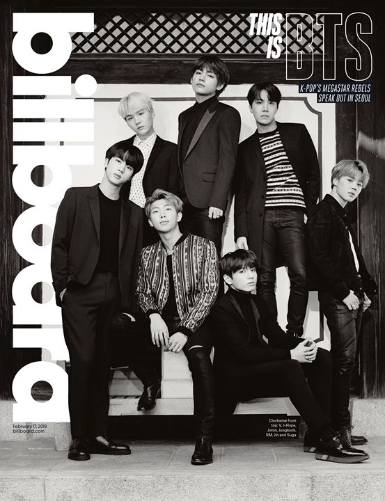 BTS là nghệ sĩ K-Pop đầu tiên lên trang bìa tạp chí Billboard ấn phẩm phát hành ngày 17/2/2018. Xem toàn bộ bài phỏng vấn tại https://goo.gl/tYHgMk