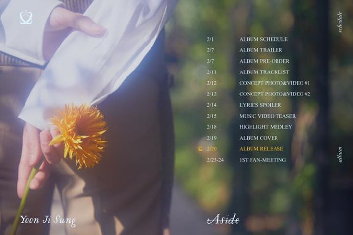 Wanna One Yoon Jisung khởi động lịch trình solo với mini album “방백 ASIDE” phát hành ngày 20/02