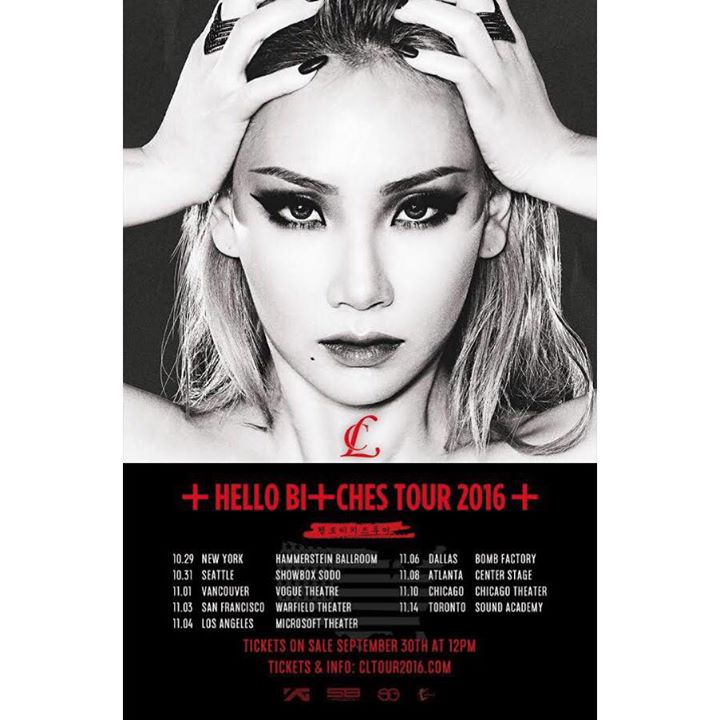 News: 2NE1 CL thông báo tổ chức "Hello Bitches Tour 2016" tại 9 thành phố thuộc Bắc Mỹ sau khi phát hành "Lifted"