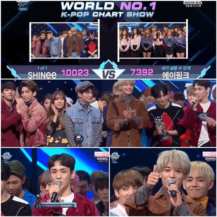 SHINee đã giành cúp trên M! Countdown hôm nay trước Apink #1of12ndWin 