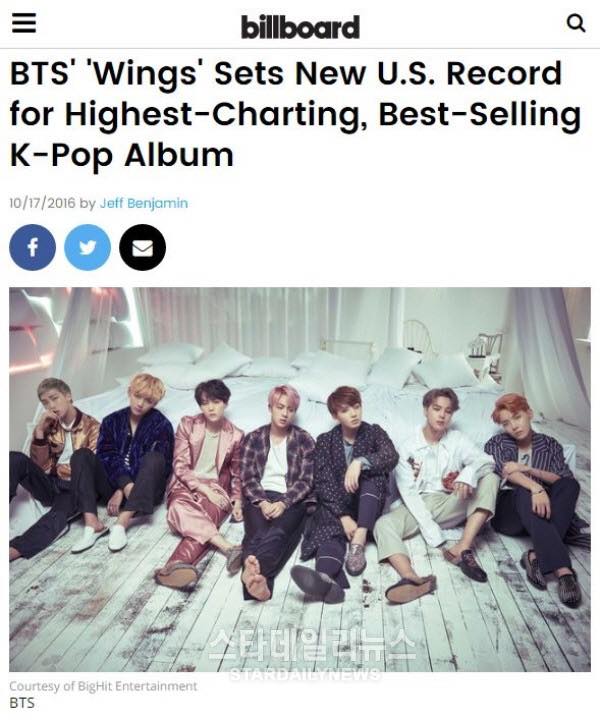 News: Album mới của BTS phá vỡ kỷ lục của 2NE1 và EXO trên BXH Billboard (Mỹ)