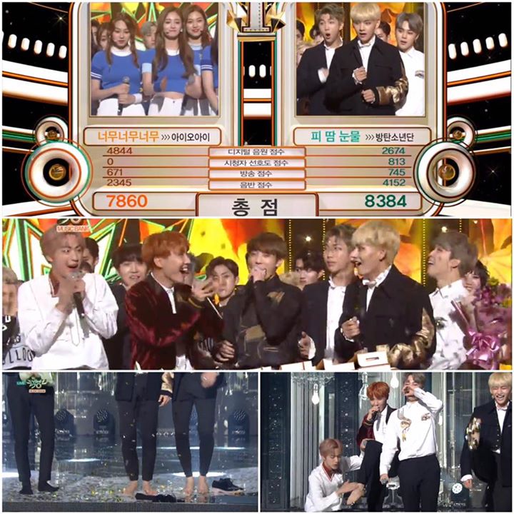 BTS đã giành cúp trước "Very Very Very" của I.O.I trên Music Bank hôm nay