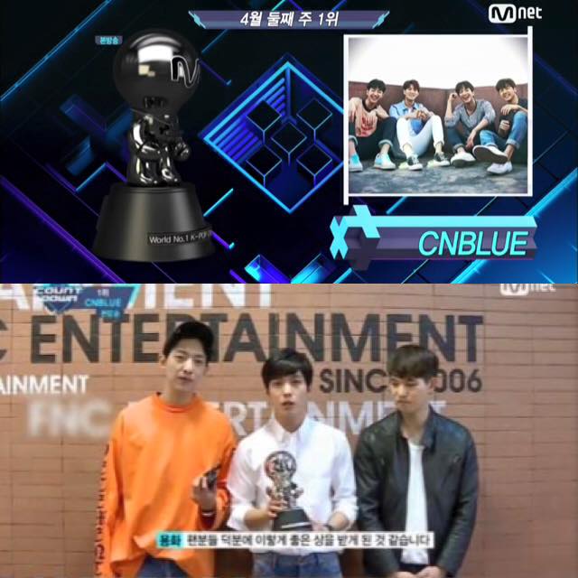 Chúc mừng các chàng trai #CNBLUE với chiến thắng trên 'M Countdown' hôm nay! 
