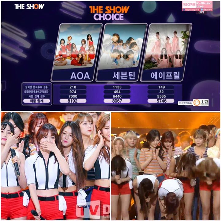 Chúc mừng AOA giành chiến thắng trước SEVENTEEN và APRIL hôm nay trên SBS MTV The Show 