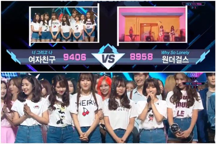 GFRIEND đã giành cúp trên M! Countdown hôm nay trước WONDER GIRLS 