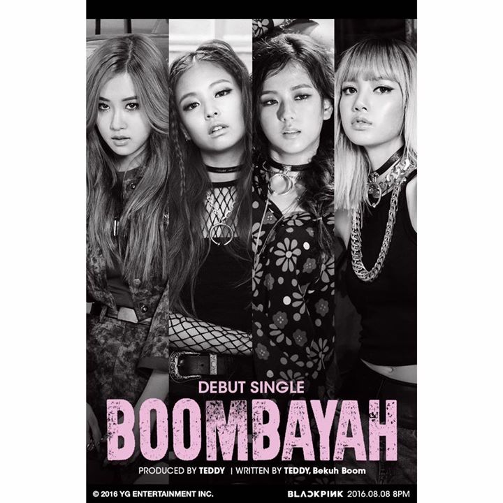 YG thông báo BLACKPINK sẽ debut với ca khúc "Boombayah" sản xuất bởi Teddy, sáng tác bởi Teddy và Bekuh Boom (Eyes Nose Lips, Different..) phát hành ngày 8.8