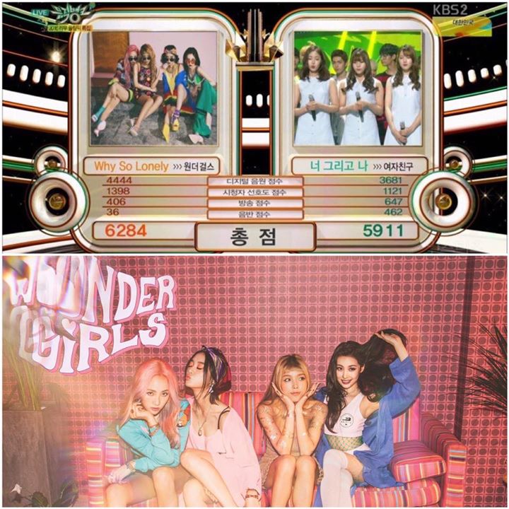 WONDER GIRLS đã giành chiến thắng trên KBS Music Bank hôm nay trước "Navillera" của GFRIEND 