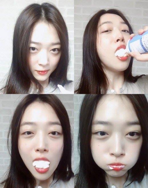 Bài báo: "Ảnh whipped cream trên SNS của Sulli đang gây tranh cãi, vì sao?"