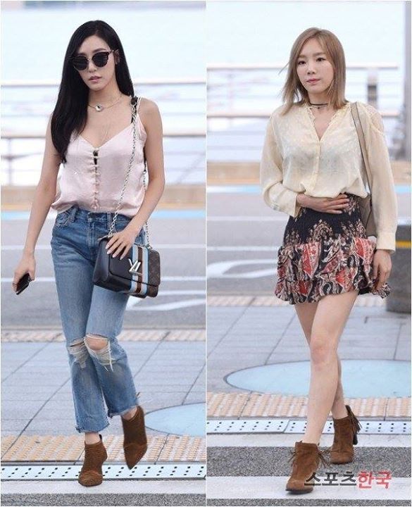 Bài báo: SNSD Tiffany và Taeyeon, thời trang sân bay sexy và đẳng cấp